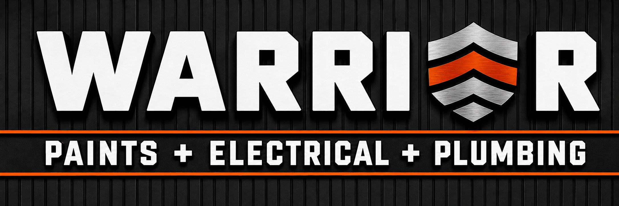The approved Warrior fascia design, charcoal slats with orange lines